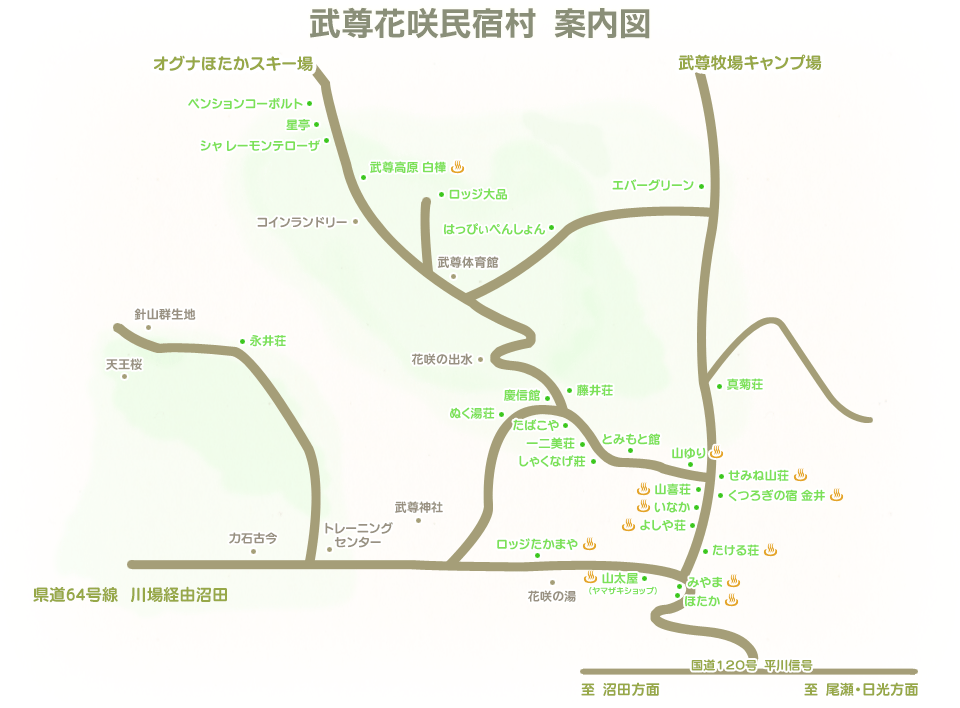 武尊花咲民宿村 案内図